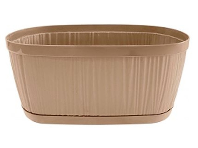 Горшок для цветов InGreen BARCELONA 2,7л, 275х145мм овальный молочный шоколад